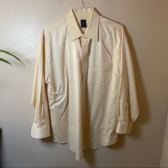 Joseph & Feiss Yellow Long Sleeve Men's Dress Shirt 17 32/33 Button Front - Picture 1 of 4